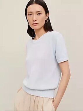 Ann Taylor Modern Sweater Tee Blue sz SP